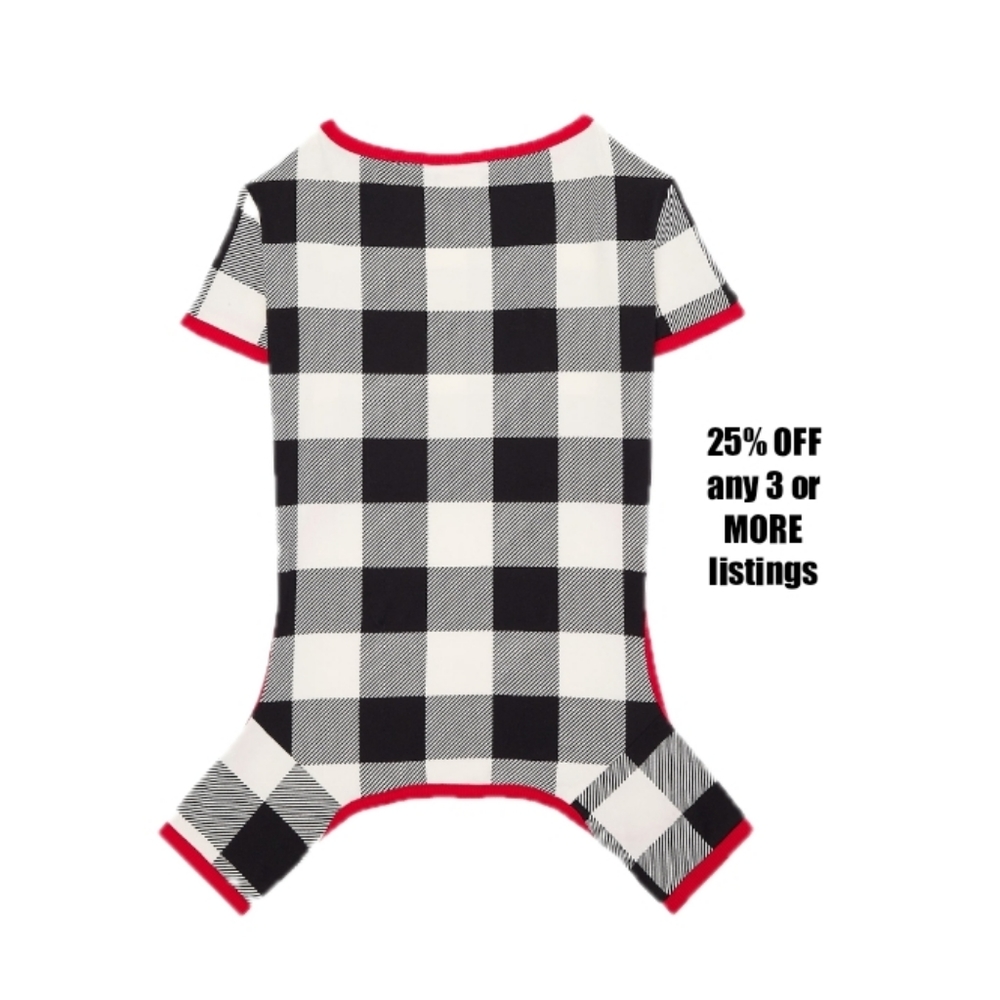 Checker Plaid Dog Outfit Size XL Matching Family Outfit Animal Holiday